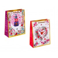 Пакет подарочный бумажный 18x23x8см Бабочки с цветами 2 дизайна LADECOR